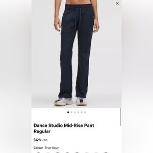 Lululemon Dance Studio Mid-Rise Pant
Regular - Navy Blue